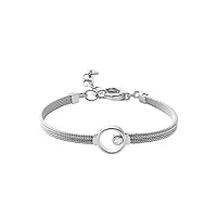 skagen bracelet pour femmes kariana, 16,5 cm de longueur, 4 cm d'extension bracelet en maille d'acier inoxydable argenté, skj0834040