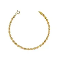 bracelet femme or jaune - maille corde