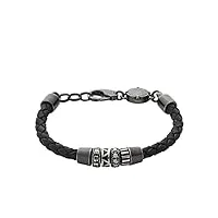 diesel, bracelet pour homme en cuir noir, dx0963001