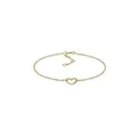 elli - bracelets thème cœur amour - argent - 925/1000 plaqué or doré longueur 17 cm - 0212760715_17