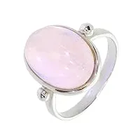 artipol bague quartz rose véritable fabr. européenne style français - bijoux en argent rhodié - réf. 34-09 - taille 58