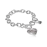 guess bracelet à chaîne à bascule avec logo en forme de cœur - cristal, taille unique, cristal, cristal
