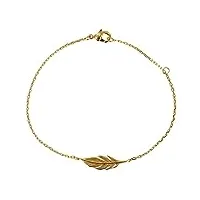 les poulettes bijoux - bracelet plaqué or petite plume