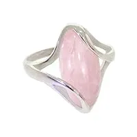 artipol bague quartz rose véritable fabr. européenne style français - bijoux en argent rhodié - réf. 30-20 - taille 63