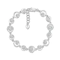 jools bracelet argent avec un alternate open bague d'rub sur et d'une ensemble de style romain oxyde de zirconium pierre