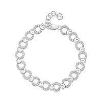 jools par jenny marron® bracelet argent doté d'une chaîne à maillons de taille brillant oxyde de zirconium