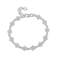jools par jenny marron® bracelet argent doté d'un cluster de 2,5 mm solitaire oxyde de zirconium