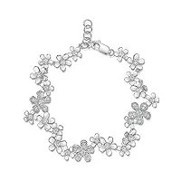jools by jenny brown ® - bracelet en argent sterling – avec fleurs graduées et zircons cubiques sertis.