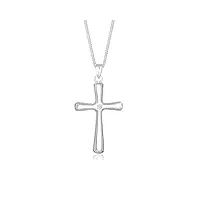 elli diamonds collier femmes pendentif croix classique avec diamant (0.03 ct) en argent sterling 925
