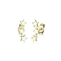 elli - boucles d'oreilles - femme - etoiles - plaqué or - 0304152916