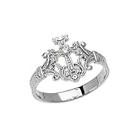 bague femme argent fin 925/1000 solitaire diamant arménien croix elégant