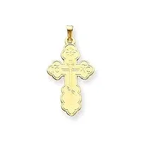 ckl international pendentif croix orthodoxe orientale en or jaune 14 carats