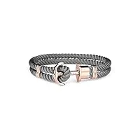 paul hewitt - bracelet cordon - acier inoxydable - 17 cm - ph-ph-n-r-gr-s