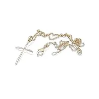 ensemble pendentif croix catholique en vrai plaqué or avec chaine 50cm et coffret écrin taille pour homme