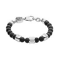 diesel bracelet pour homme perles, noir bracelet semi-précieux, dx1023040