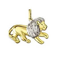 clever schmuck pendentif en forme de grand lion en or 333 8 carats, avec étui, bicolore, brillant, 13 x 23 mm