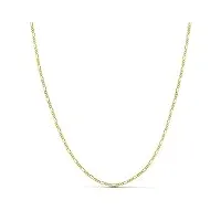 alda joyeros chaîne figaro 3x1, 1.2 mm or 18 ct (750/1000) 40cm - collier unisex, femmes, hommes