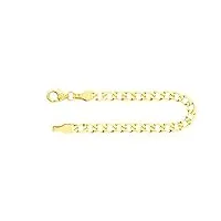 edelind bracelet chaîne gourmette large en or jaune 333/1000 19 cm,3,9 mm avec fermoir mousqueton - bijoux pour homme