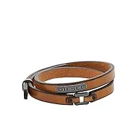 diesel bracelet pour hommes , 18 cm - 19.5 cm bracelet en cuir brun, dx0984040