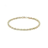 14 carats / 585 bracelet cordon en or jaune 3 mm de large (19)