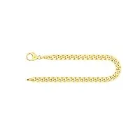 edelind bracelet chaîne gourmette en or jaune 333/1000 21 cm,4,7 mm avec fermoir mousqueton - bijoux pour homme