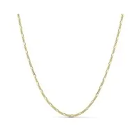 alda joyeros chaîne figaro 3x1, 1.5 mm or 18 ct (750/1000) 50cm - collier unisex, femmes, hommes