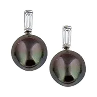 sf bijoux - boucles d'oreilles argent 925/1000e oz perle tahiti Ø10/11 (1,44 g) - (101561)