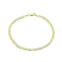 14 carats / 585 italien - bracelet plat marin - or jaune - largeur 3,10 mm (21)