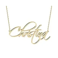 joelle jewelry collier prenom personnalisé avec pendentif en or 18ct argent 925 pour femme homme anniversaire marriage fête des mères
