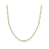 alda joyeros chaîne figaro 3x1, 2 mm or 18 ct (750/1000) 60cm - collier unisex, femmes, hommes