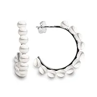 secret & you - boucles d'oreilles en perles de hoop - 13 perles de culture d'eau douce 4-5 mm - 925 sterling silver hoop