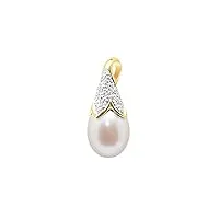 blue pearls le pur plaisir des perles pendentif perle de culture d'eau douce blanche, diamants et or jaune 750/1000