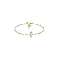 elli bracelet femme motif de croix en avec cristaux swarovski® en argent sterling 925