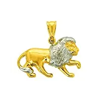 avenuedubijou pendentif lion or jaune + chaîne offerte