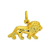 avenuedubijou pendentif lion en or jaune 18 carats + chaîne offerte