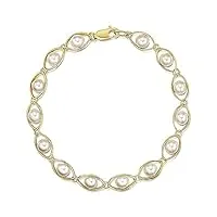 theia bracelet or jaune 9ct 'perle' forme ovale 18cm
