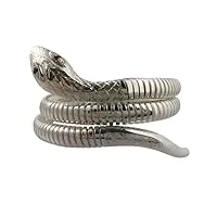 argent fin - 925/1000 - double serpent bracelet serpent avec des yeux en rubis