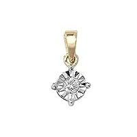 eds jewels pendentif femme or 375/1000 et diamant brillant 0.13 carat h - pk2-15mm*8mm wjs28739ky