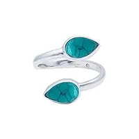 bague argent 925 sterling turquoise taille réglable taille réglable anneau véritable argent femme (no.: mrv-087-15)
