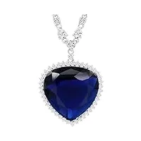 xuping mode grand coeur pendentif collier océan coeur bleu zircon cubique plaqué or alliage femmes bijoux cadeaux de vacances pour les occasions de fête