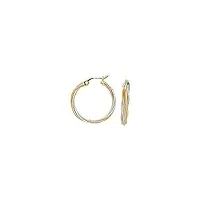 boucles d'oreilles créoles torsadées en or jaune rose blanc 10 carats avec fermoir à charnière, bijoux cadeaux pour femme – or supérieur à l'or 9 carats