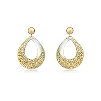 carissima gold boucles d'oreilles pendantes or bicolore 9 cts 2.54.4279 pour femme