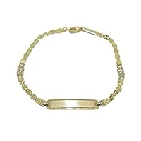 never say never bracelet pour communion bicolore en or 18 carats avec plaque 100 % personnalisable. 3,60 g d'or 18 carats., or, sans pierre