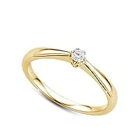 orovi bague femme, bague de fiançailles en or jaune bague solitaire avec diamants 0.09crt 9 carat / 375 or bijoux bague fait à la main en italy