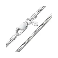 amberta® bijoux - collier - chaîne argent 925/1000 - maille serpent - largeur 1.9 mm - longueur 45 55 65 cm (45cm)