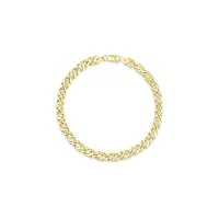bracelet gourmette en or jaune 14 carats / 585, largeur 5 mm, unisexe
