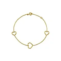 miore bijoux pour femmes bracelet avec cœurschaîne en or jaune 9 carats / 375 or, longueur 18 cm