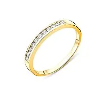 miore bague d'éternité pour femme - or jaune 14 carats - diamant 14 carats (585) - avec diamants de 0,20 carats - fait main - cadeau avec boîte à bijoux, or jaune