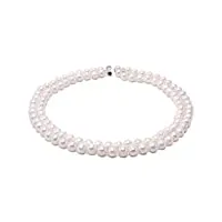 jyx collier de perles rondes de culture d’eau douce de 8 à 9 mm jyx - double rangée de perles for womens