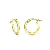 orovi bijoux femme, boucles d'oreilles créoles en or jaune 18 kt /750 or